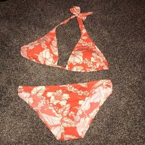 orange and white swimsuit